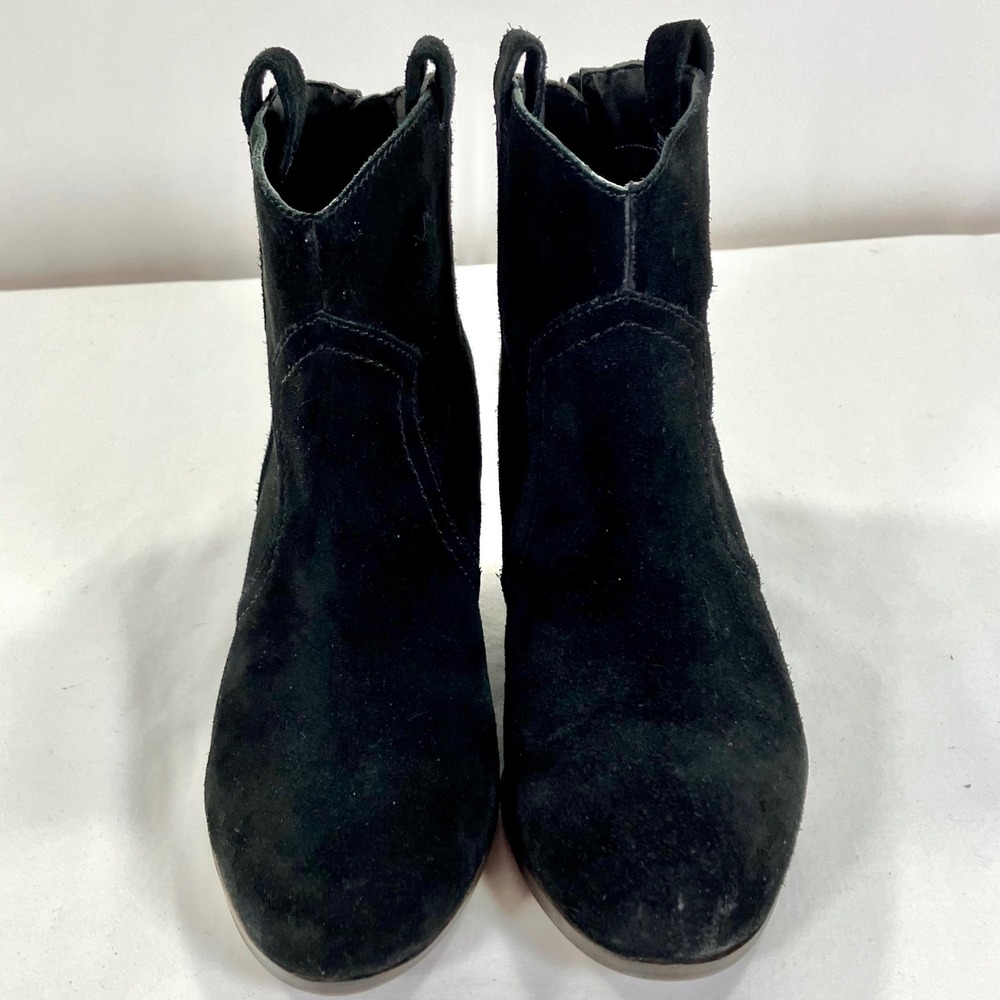 Sam Edelman Ankle Boots Black Suede Western Block Heel Zip Booties Womens Sz 7.5 - Picture 2 of 10